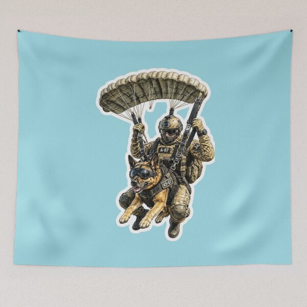 Item preview, Tactical Military K9 Paratrooper Parachuting designed and sold by carestazafeli.