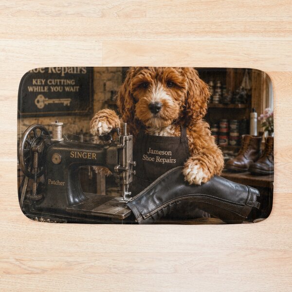 Item preview, Dog Cobbler Sewing at Singer Machine, Jameson Shoe Repairs Louth 2 designed and sold by Paul Thompson Photography.