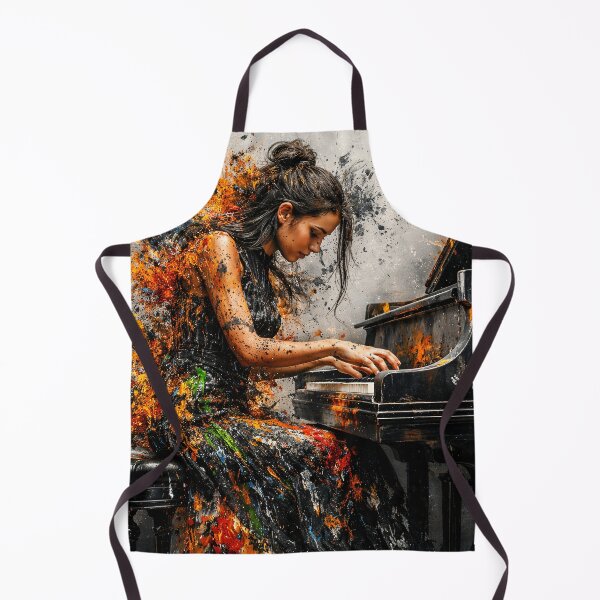 Item preview, Expressive Female Pianist – Colorful Abstract Classical Music Art Print designed and sold by Kaleidoscope Print.