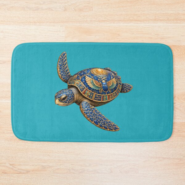 Item preview, Gliding Lapis Lazuli Sea Turtle | Ancient Egyptian Turtle Collection designed and sold by Zaru Art Studio.