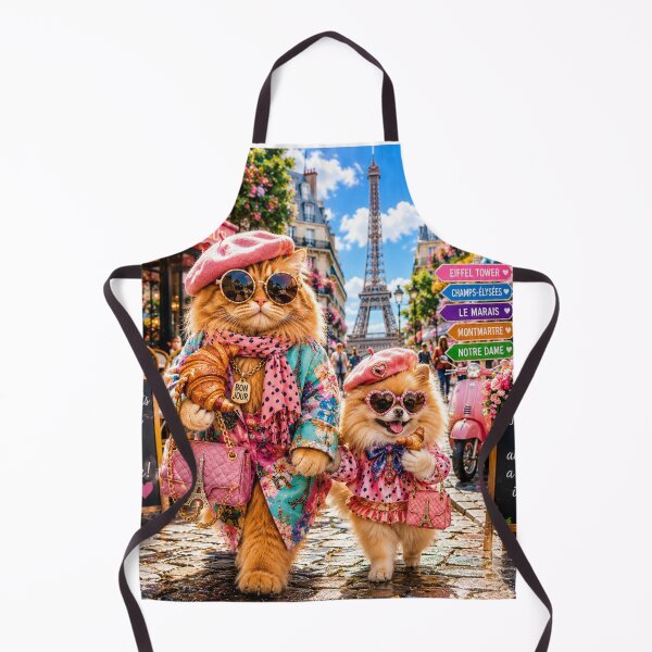 Item preview, Parisian Fashionista Cat and Pomeranian Eiffel Tower Design designed and sold by Extremeallie.