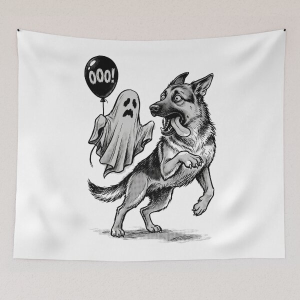 Item preview,  german shepherd halloween,german shepherd halloween,ghost selfie, designed and sold by w66aboo.