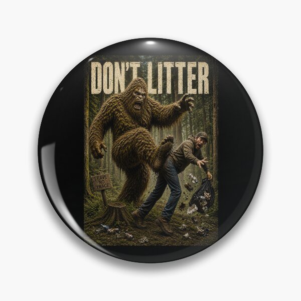 Item preview, Copy of CRYPTIDS - Sasquatch - don't litter in the forest designed and sold by MetusArt.