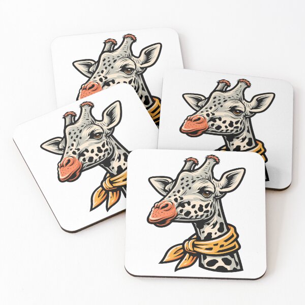Item preview, Sticker - Decal - Pipe ‑ Stylized Giraffe with Scarf designed and sold by ForeverPrintsOK.