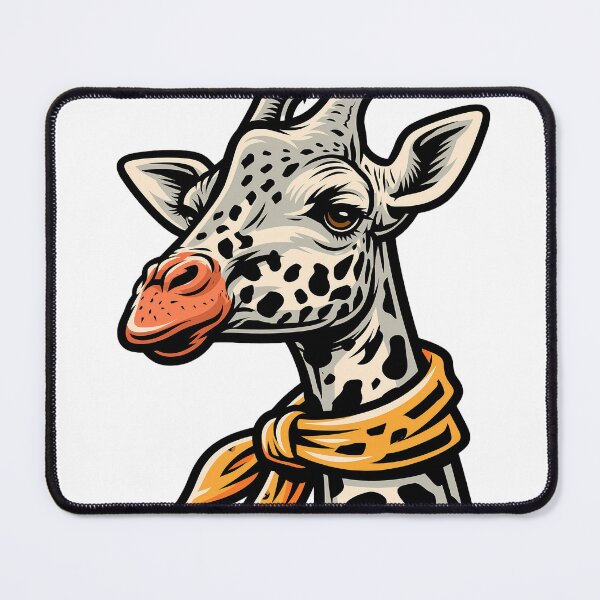 Item preview, Sticker - Decal - Pipe ‑ Stylized Giraffe with Scarf designed and sold by ForeverPrintsOK.
