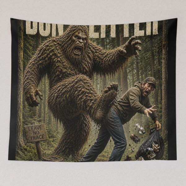 Item preview, Copy of CRYPTIDS - Sasquatch - don't litter in the forest designed and sold by MetusArt.