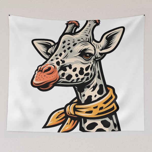 Item preview, Sticker - Decal - Pipe ‑ Stylized Giraffe with Scarf designed and sold by ForeverPrintsOK.