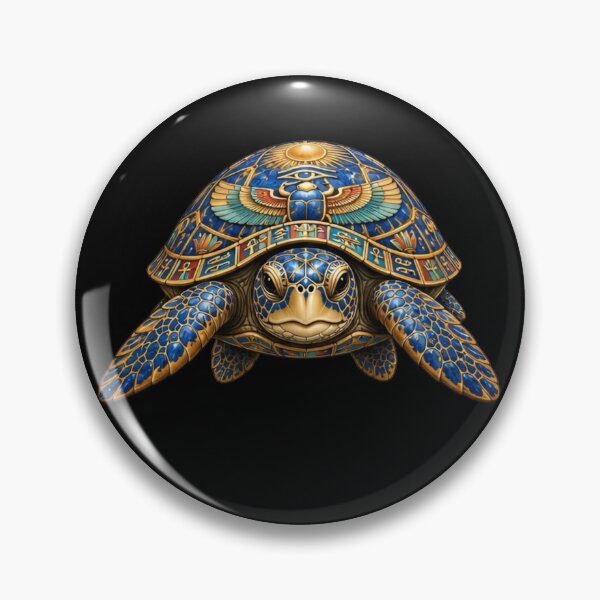 Item preview, Front View Lapis Lazuli Sea Turtle | Ancient Egyptian Turtle Collection designed and sold by Zaru Art Studio.
