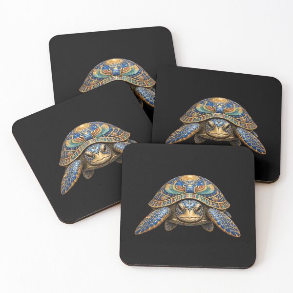 Item preview, Front View Lapis Lazuli Sea Turtle | Ancient Egyptian Turtle Collection designed and sold by Zaru Art Studio.