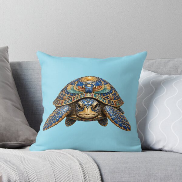 Item preview, Front View Lapis Lazuli Sea Turtle | Ancient Egyptian Turtle Collection designed and sold by Zaru Art Studio.