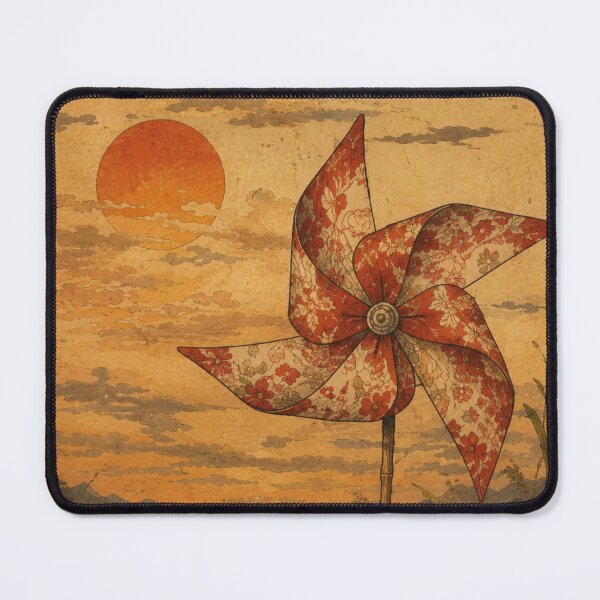 Item preview, Sunset Japanese Pinwheel Landscape designed and sold by Silent Japan Studio.