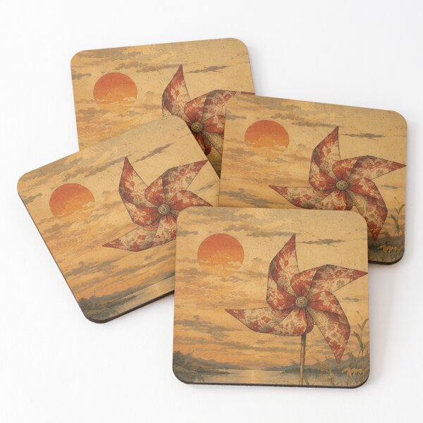 Item preview, Sunset Japanese Pinwheel Landscape designed and sold by  Silent Japan Studio.