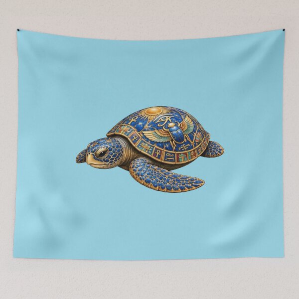 Item preview, Resting Lapis Lazuli Sea Turtle | Ancient Egyptian Turtle Collection designed and sold by Zaru Art Studio.