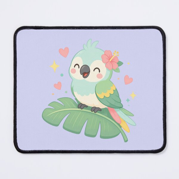 Item preview, Cheerful Parrot on Tropical Leaf – Whimsical Joy Minimal Design designed and sold by CosmicQuietStudio.