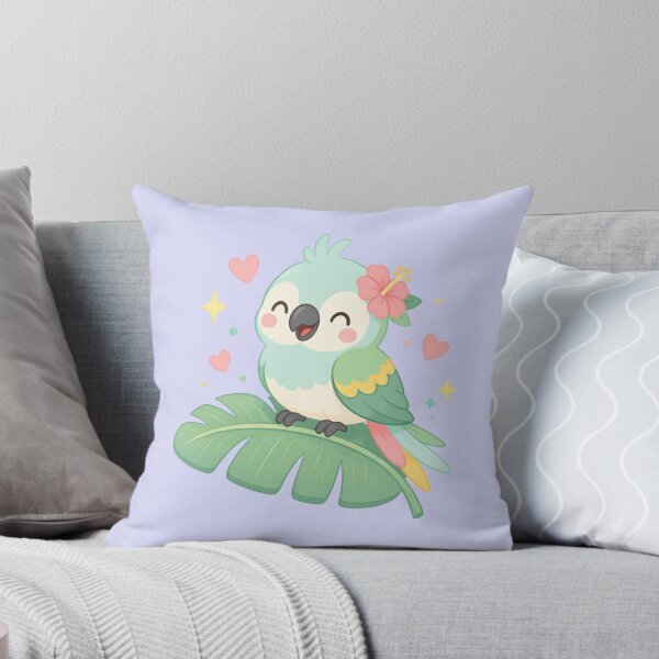 Item preview, Cheerful Parrot on Tropical Leaf – Whimsical Joy Minimal Design designed and sold by CosmicQuietStudio.