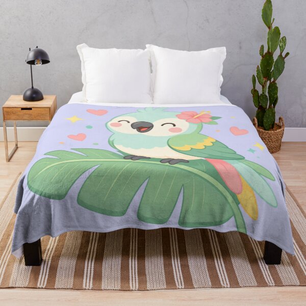 Item preview, Cheerful Parrot on Tropical Leaf – Whimsical Joy Minimal Design designed and sold by CosmicQuietStudio.