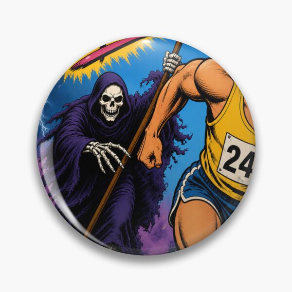Item preview, Running For My Life - Vintage Comic Grim Reaper Runner designed and sold by reflejoentinta.