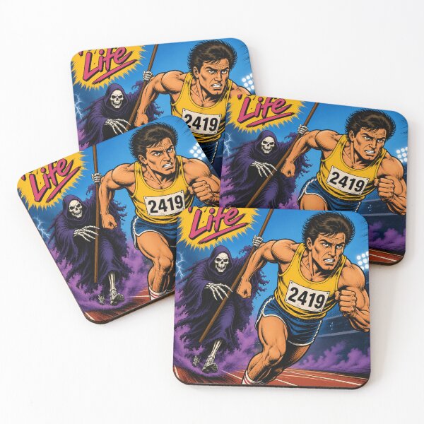 Item preview, Running For My Life - Vintage Comic Grim Reaper Runner designed and sold by reflejoentinta.