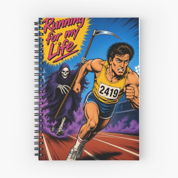Item preview, Running For My Life - Vintage Comic Grim Reaper Runner designed and sold by reflejoentinta.