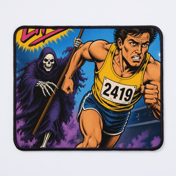 Item preview, Running For My Life - Vintage Comic Grim Reaper Runner designed and sold by reflejoentinta.