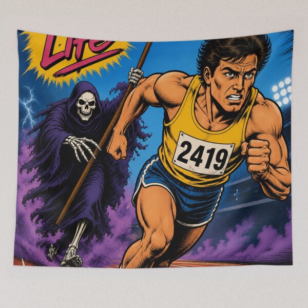 Item preview, Running For My Life - Vintage Comic Grim Reaper Runner designed and sold by reflejoentinta.