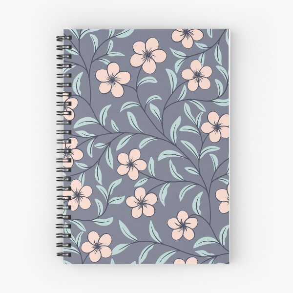 Item preview, Delicate Floral-Blush Pink on Slate Blue designed and sold by artistmaria.