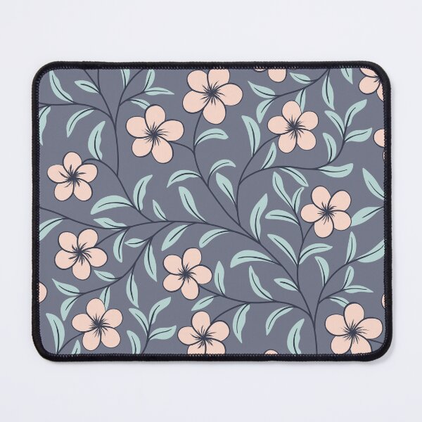 Item preview, Delicate Floral-Blush Pink on Slate Blue designed and sold by artistmaria.