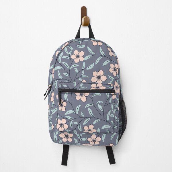 Item preview, Delicate Floral-Blush Pink on Slate Blue designed and sold by artistmaria.