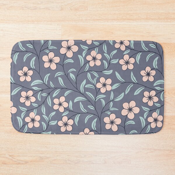 Item preview, Delicate Floral-Blush Pink on Slate Blue designed and sold by artistmaria.