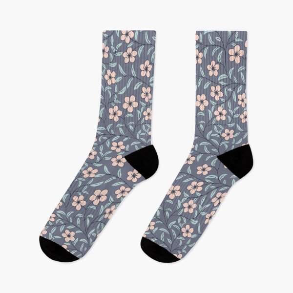 Item preview, Delicate Floral-Blush Pink on Slate Blue designed and sold by artistmaria.