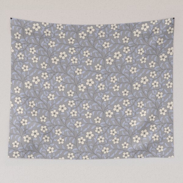 Item preview, Delicate Floral-Cream on Dove Grey designed and sold by artistmaria.