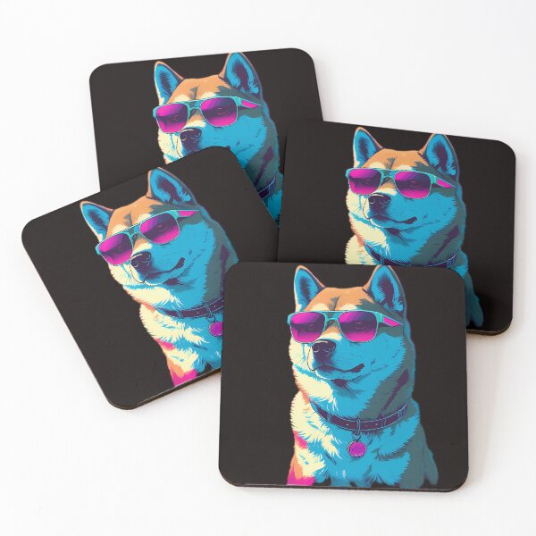 Item preview, Retro 80s Synthwave Cool Shiba Inu with Sunglasses designed and sold by Structure-Blue.