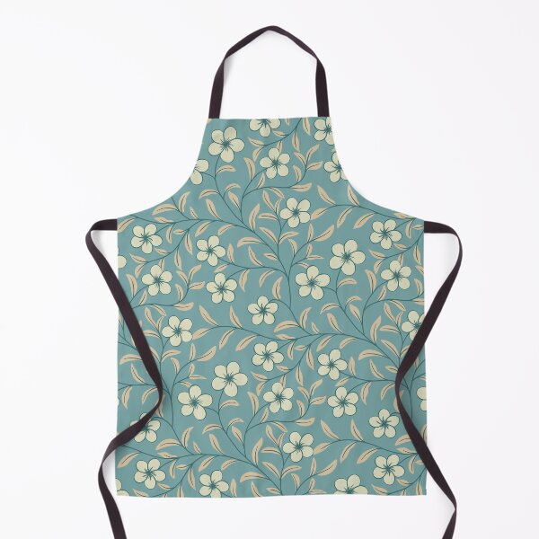 Item preview, Delicate Floral-Cream on Duck Egg Blue designed and sold by artistmaria.