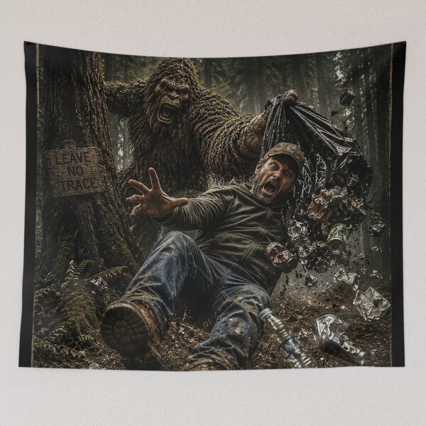 Item preview, CRYPTIDS - Sasquatch - don't litter  designed and sold by MetusArt.