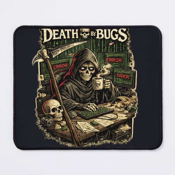 Item preview, Death By Bugs Reaper Programmer – Funny Coding Debugging Developer Gift designed and sold by SanaCreation13.