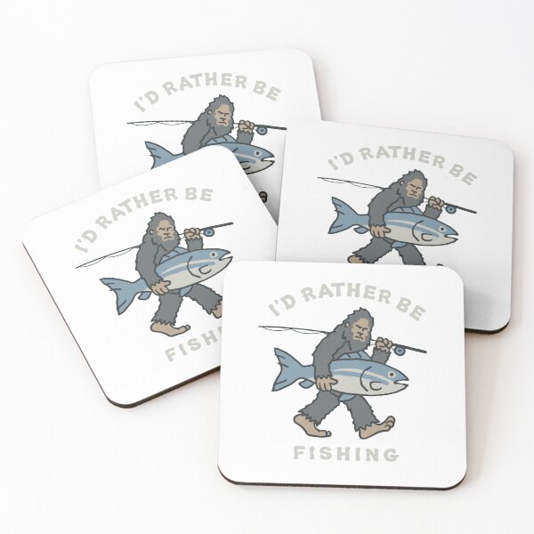 Item preview, I'd Rather Be Fishing Funny Bigfoot Fishing Vintage Retro Design designed and sold by Gbriel3.