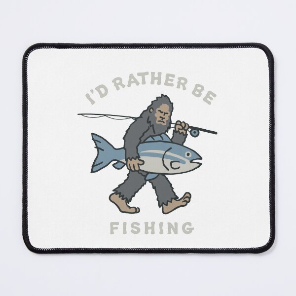 Item preview, I'd Rather Be Fishing Funny Bigfoot Fishing Vintage Retro Design designed and sold by Gbriel3.