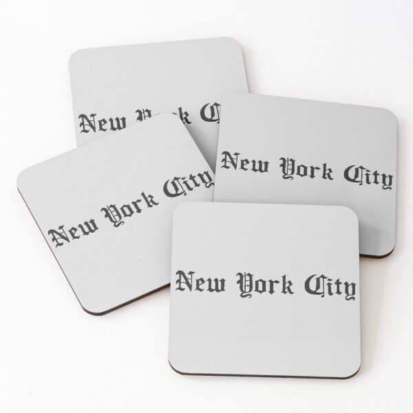 Item preview, New York City in black gothic text designed and sold by Hoods and Boros.
