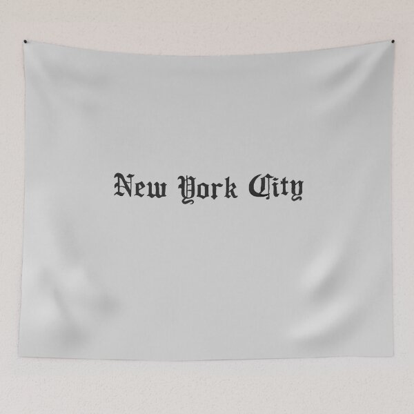 Item preview, New York City in black gothic text designed and sold by Hoods and Boros.