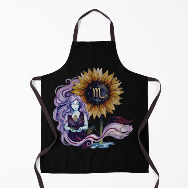 Item preview, Scorpio Zodiac Goddess Watercolor Sunflower Art designed and sold by SilentFlower.
