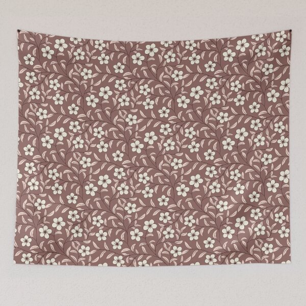 Item preview, Delicate Floral-Cream on Mocha Brown designed and sold by artistmaria.