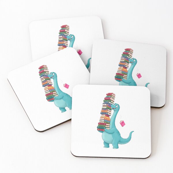 Item preview, Cute Dinosaur Carrying Huge Stack of Books Bookworm Reader Art designed and sold by Pavnud.