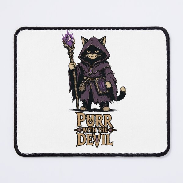 Item preview, Purr With the Devil | Funny Warlock Cat designed and sold by Bisonia.