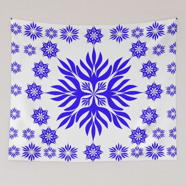 Item preview, Blue Floral Mandala Seamless Border Pattern with Geometric Ornament Vector Background designed and sold by Ei-Ei.