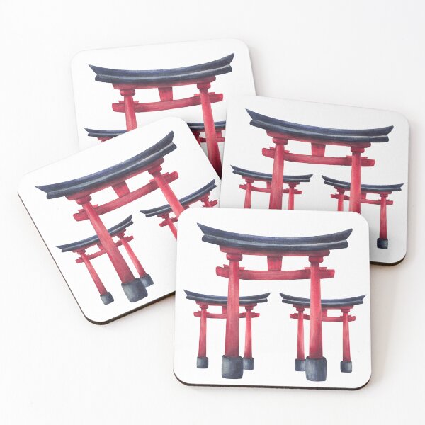 Item preview, Traditional Japanese Torii gate. Hand painted watercolor designed and sold by BartolArt.