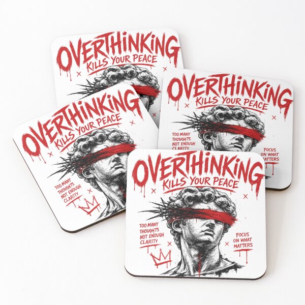 Item preview, Overthinking Kills Your Peace Graffiti Statue | Dark Streetwear Graphic | Mental Health Inspired Gothic Aesthetic designed and sold by ZafTeez.
