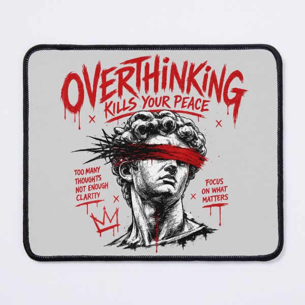 Item preview, Overthinking Kills Your Peace Graffiti Statue | Dark Streetwear Graphic | Mental Health Inspired Gothic Aesthetic designed and sold by ZafTeez.