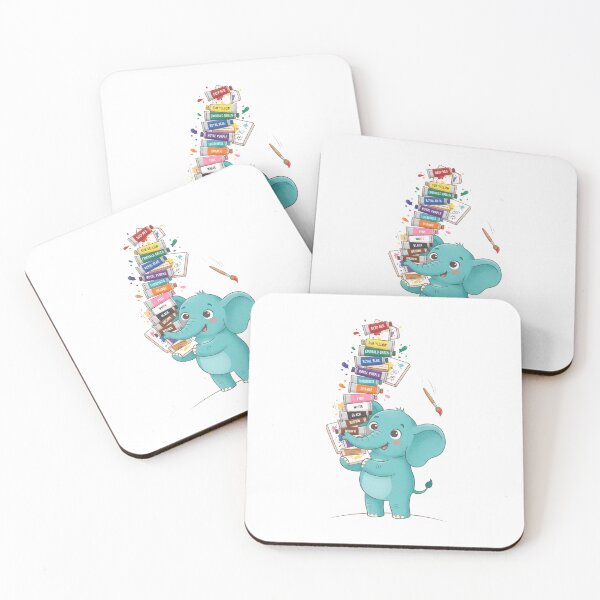 Item preview, Cute Elephant Carrying Stack of Paint Tubes Painter Artist Art designed and sold by Pavnud.