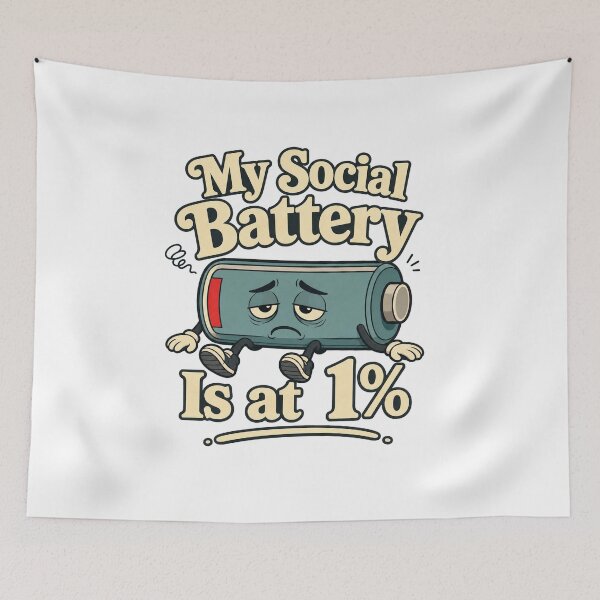 Item preview, My Social Battery Is at 1% designed and sold by Foxglow Studio.