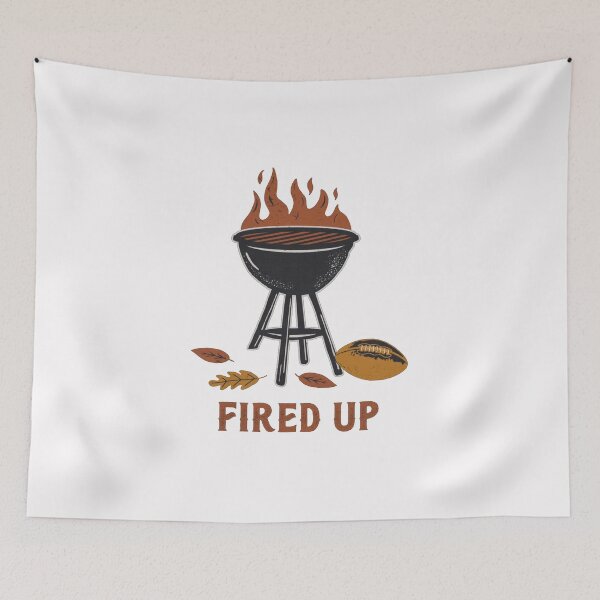 Item preview, Fired Up Funny Football BBQ Grill Vintage Tailgate Design designed and sold by Gbriel3.